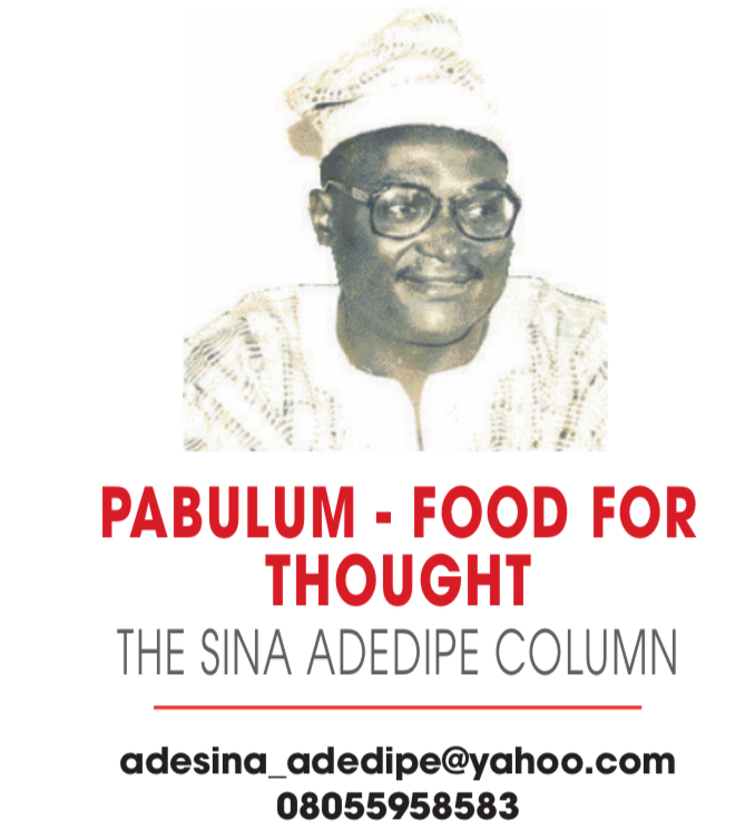 PABULUM – FOOD FOR THOUGHT – THE SINA ADEDIPE COLUMN