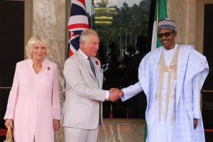 L-R: Duchess Camilla, Prince Charles, President Buhari