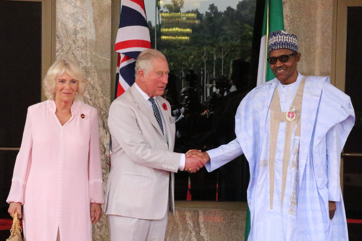 L-R: Duchess Camilla, Prince Charles, President Buhari