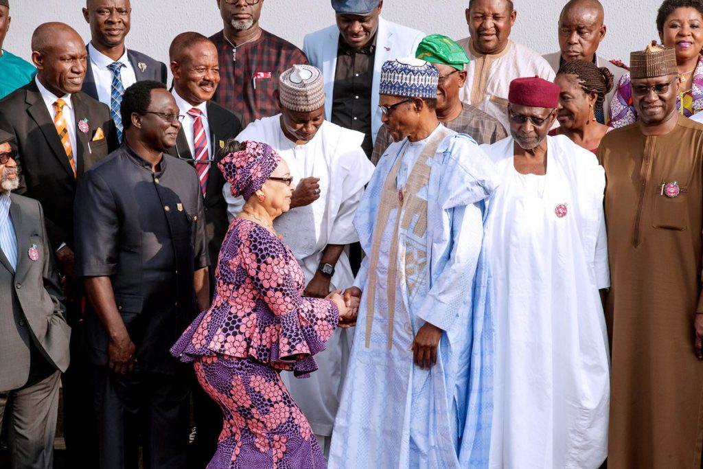 Buhari meets with national minimum wage committee in Abuja, Nov 6