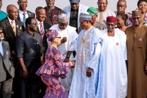 Buhari meets with national minimum wage committee in Abuja, Nov 6