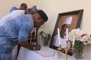 PDP national chairman Uche Secondus signs condolence register for late Chief Tony Anenih