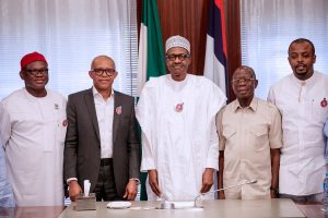 President Buhari receives delegation of leaders from the South East: Engr. Emeka Okwuosa, Chief Chekwas Okorie, Hon. Azuka Okwuosa, Sadeeq Massala, Dr Stanley Uzochukwu and others #AsoVillaToday Fri Nov 16, 2018
