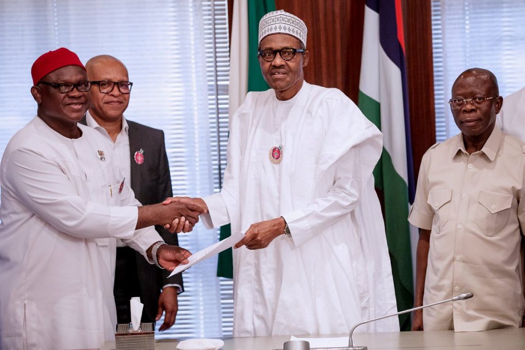 President Buhari with UPP chairman Chekwas Okorie