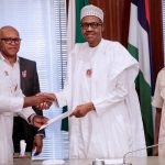 President Buhari with UPP chairman Chekwas Okorie