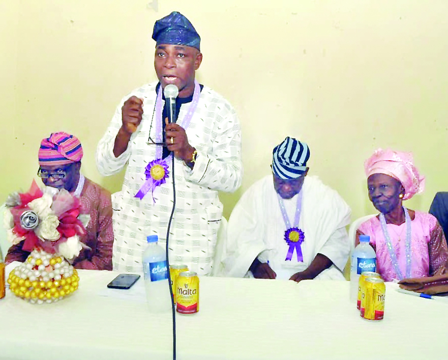 Elder Fajobi, Hon. Omiyale, Chief Timothy Ore and Deaconess F.F. Alayande at the meeting