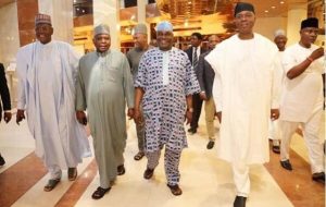 Atiku (C) and Saraki (R)