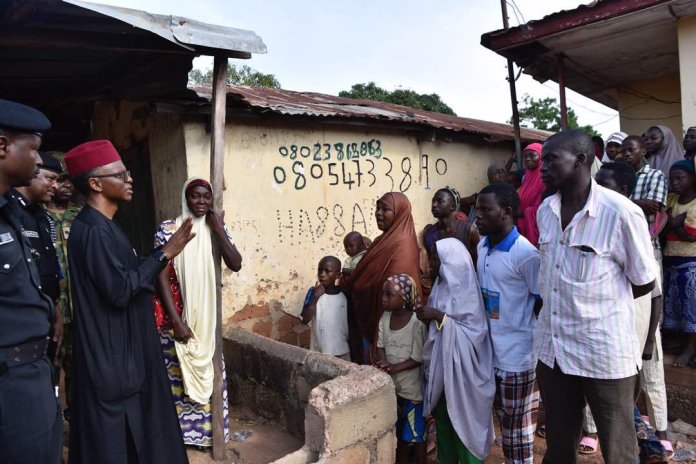 Kaduna-curfew-bites-journalists-civil-servants.-Above-Governor-Nasir-El-Rufai-at-Kasuwan-Magani-on-Monday-his-second-visit-since-the-outbreak-of-violence-in-Kaduna