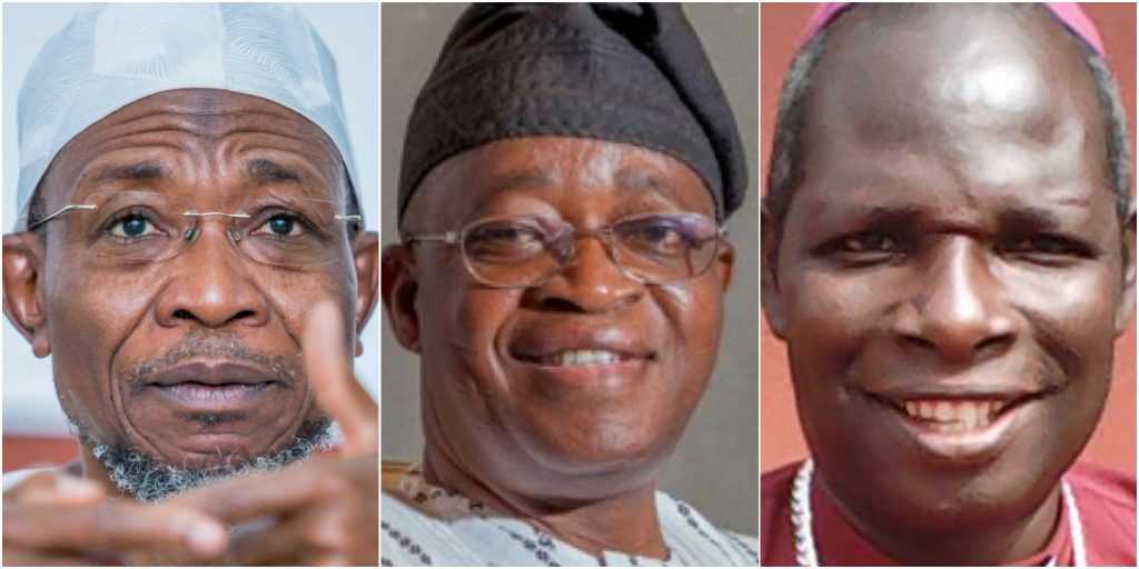L-R: Aregbesola, Oyetola, Adeoye