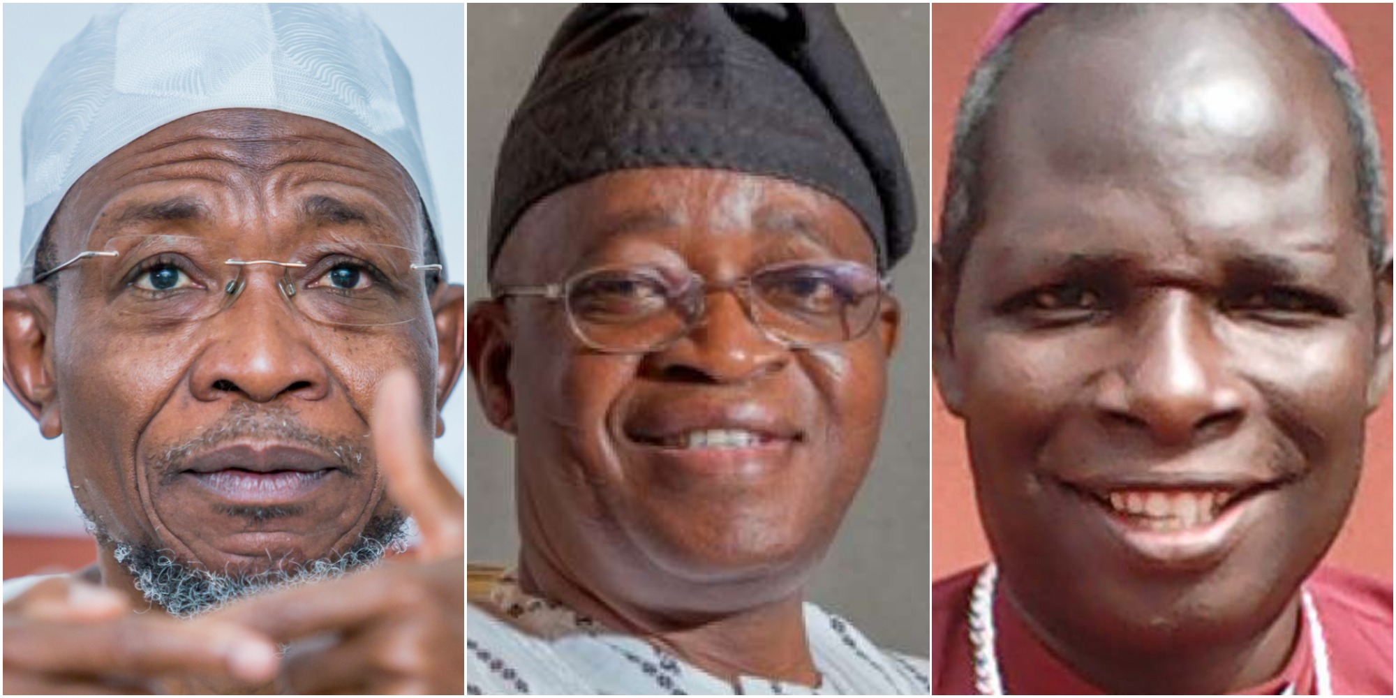 L-R: Aregbesola, Oyetola, Adeoye
