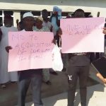 Members of the protesting Muslim group