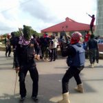 Pandemonium as masked policemen protest in Imo