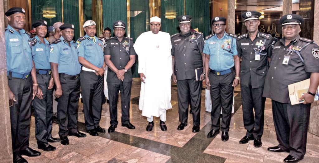 President with police leadership