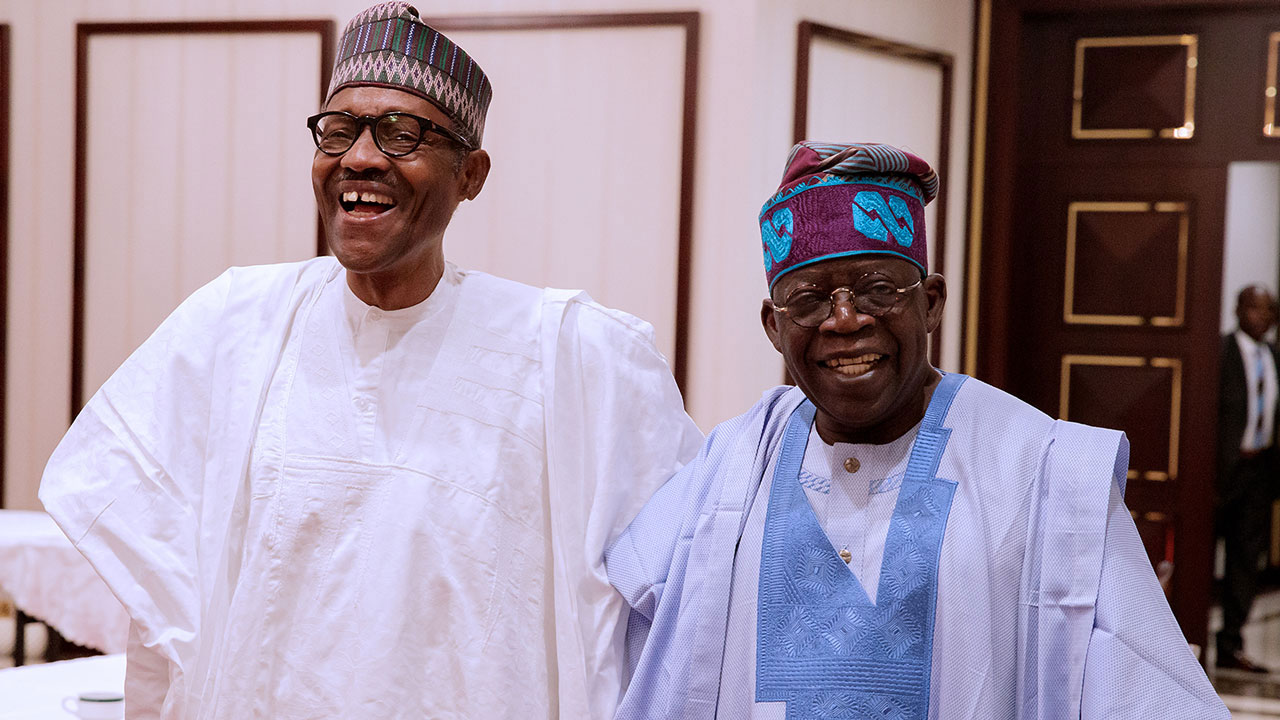 Buhari (L), Tinubu (R)