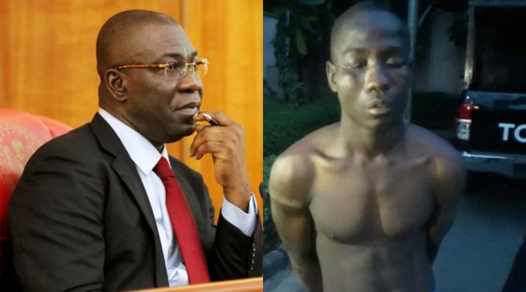 Ekweremadu (L), Break-in suspect (R)