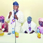 Elder Fajobi, Hon. Omiyale, Chief Timothy Ore and Deaconess F.F. Alayande at the meeting