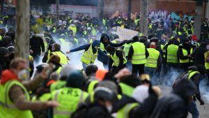 France protesters detained, tear-gassed