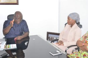 L-R: Heineken Lokpobiri,Minister of State for Agriculture and Rural Development; Ndine Gbossa, IFAD Country Representative