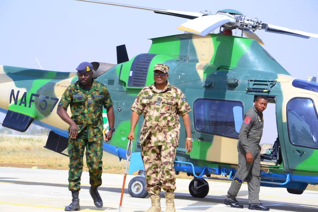 CAS Sadique Abubakar in Gusau, Zamfara as part of visit to northern states facing armed bandit attacks