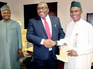 Gov El-Rufai with Mr Eric Osagie MD, Editor in Chief of The Sun Publishing Limited