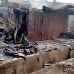 Homes and shops razed