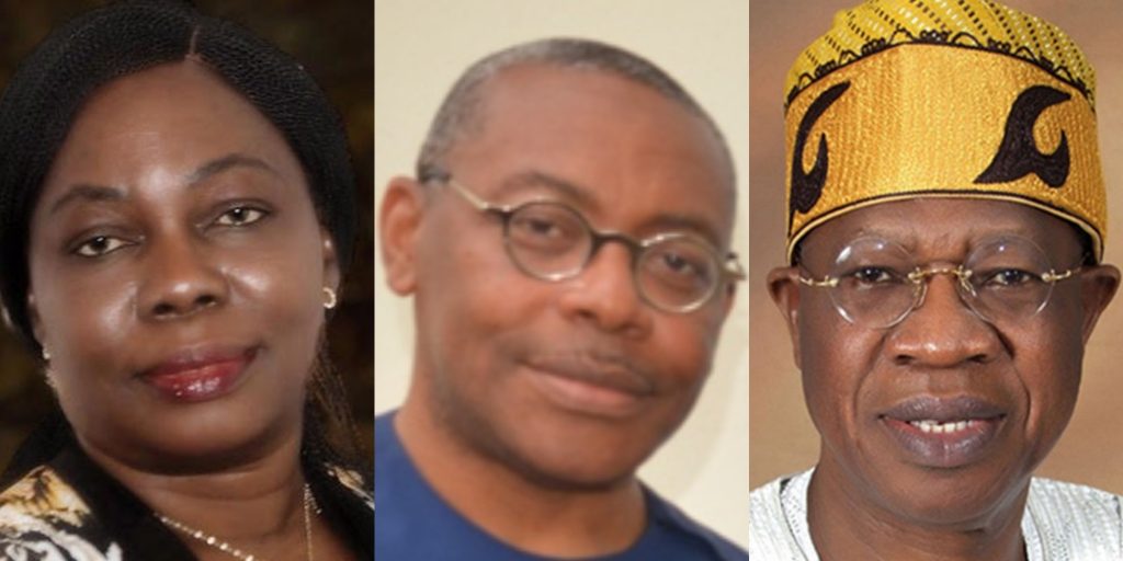L-R: Ijedi Iyoha (APCON), Ikechi Odogbo (AAAN), Lai Mohammed, Minister of Information and Culture
