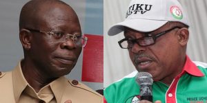 Adams Oshiomhole, APC chairman; Uche Secondus, PDP chairman