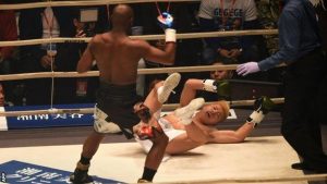 Maywhether watching his opponent after flooring him
