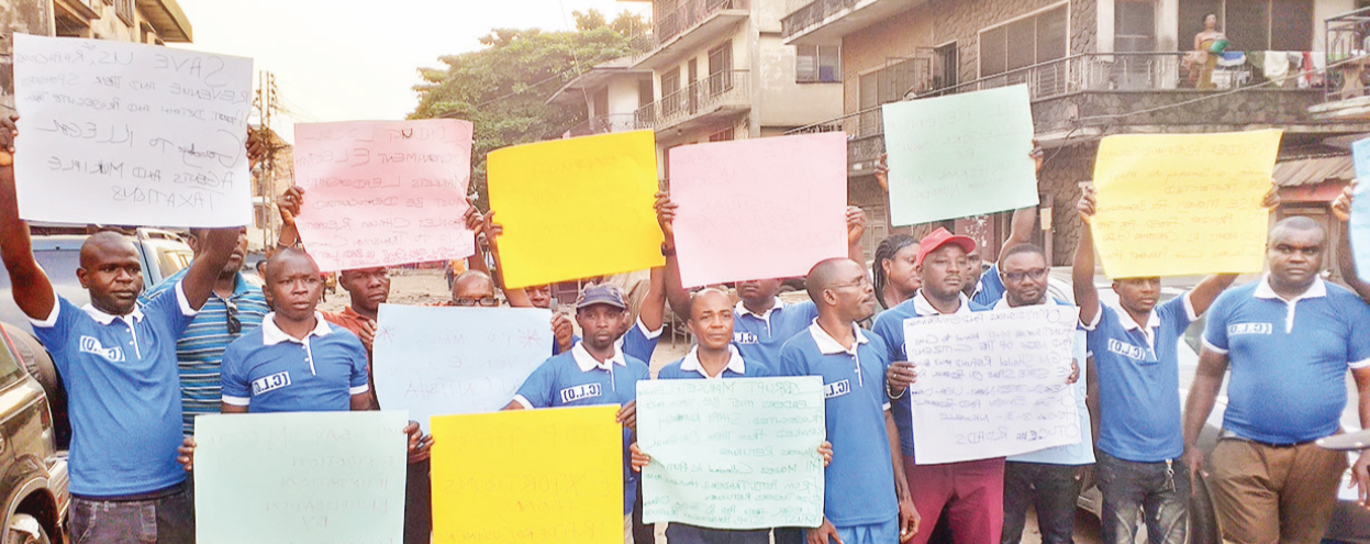 Members of Anambra State CLO during their protest