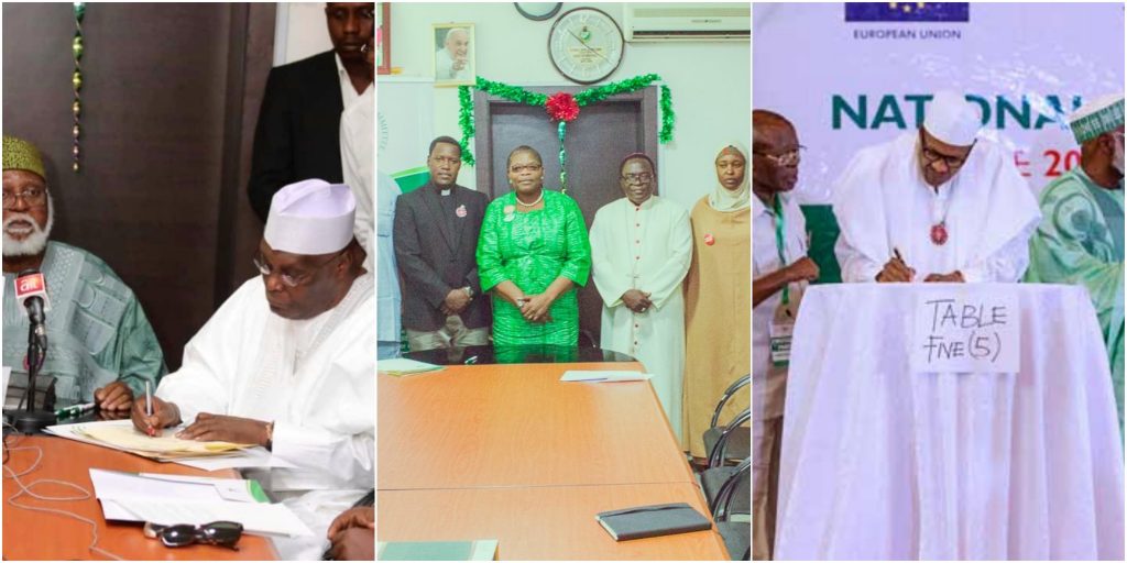 Atiku, Ezekwesili sign peace pact, demand Buhari signs new electoral law