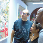 Participants admiring one of the work