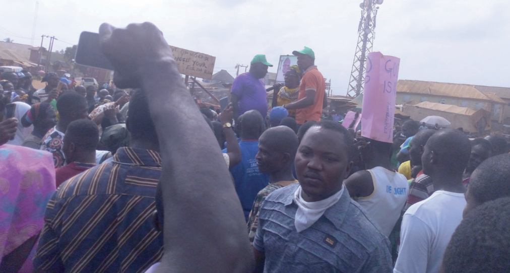 Residents during the recent protest
