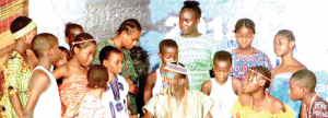 Students performing a play