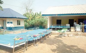 The health centre and some of the items including beds donated by Lotery Trust Fund