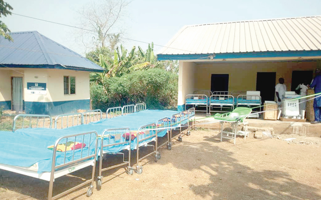 The health centre and some of the items including beds donated by Lotery Trust Fund