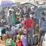 Travellers at a park in Abuja