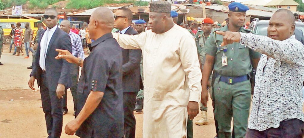 Ugwuanyi inspecting a project