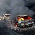 Vehicles destroyed in the inferno on Otedola Bridge
