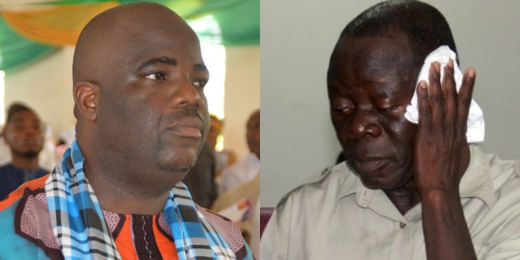 Daniel Nwafor (L), Adams Oshiomhole (R)