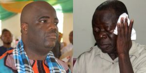 Daniel Nwafor (L), Adams Oshiomhole (R)