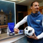 Former Swedish striker Ibrahimovic attends a meeting with media representatives on the upcoming 2018 FIFA World Cup in Moscow