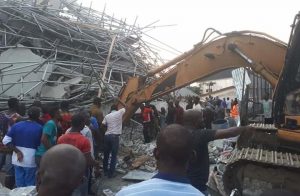 collapsed building