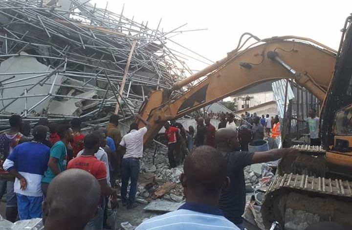 collapsed building
