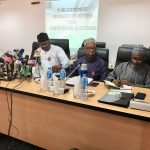 Chairman INEC, Prof. Mahmood Yakubu and Members of the Commission in a regular Quarterly Meeting with Inter-Agency Consultative Committee On Election Security (ICCES)