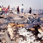 A burnt portion of the market