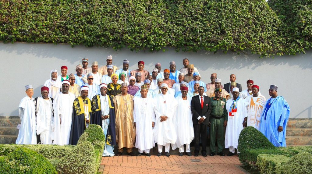 President Buhari received a delegation of Borno Elders, led by Borno State Governor, Alh Kashim Ibrahim Shettima, at the State House, Abuja.