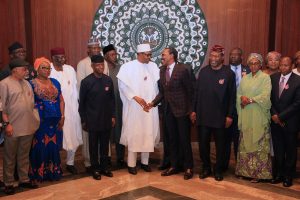 President Buhari inaugurates technical advisory committee on the implementation of an increase in the national minimum wage held at the State house, Abuja
