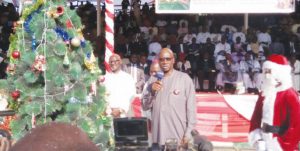 Mustapha and others at the Christmas Carol in Yola, Adamawa State