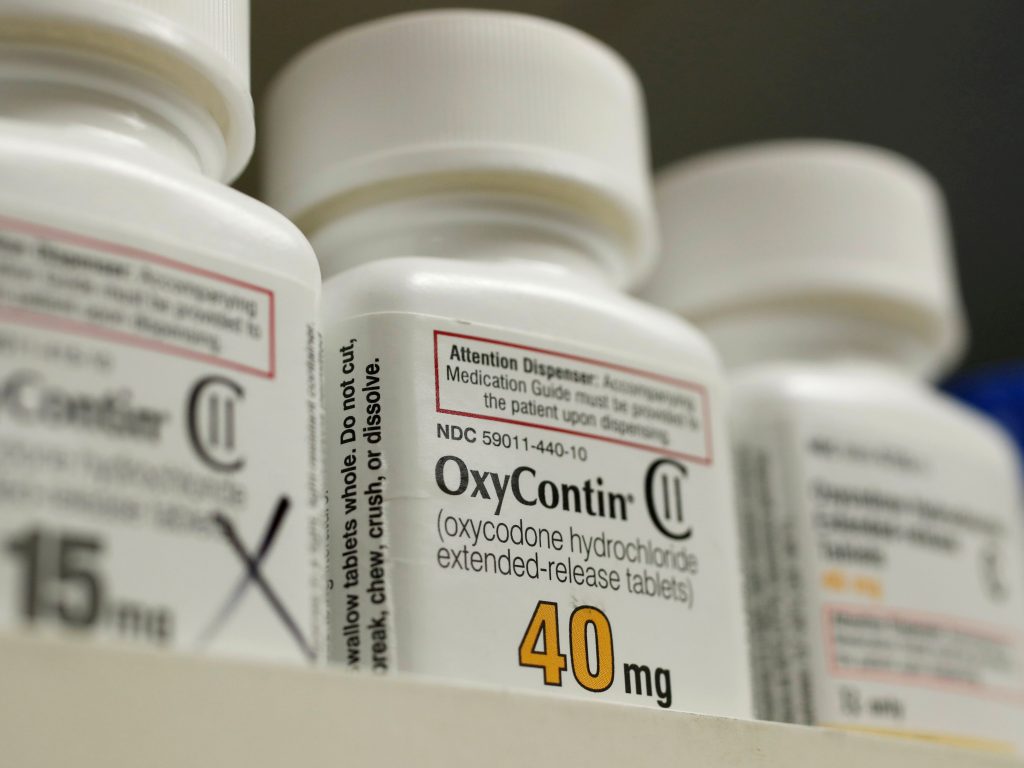 Bottles of prescription painkiller OxyContin made by Purdue Pharma LP