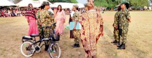 Officers and men performing a drama sketch at the event